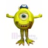 Green Monster Mike with Blue Hat Mascot Costumes Cartoon