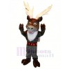 Grey Reindeer with Big Eyes Mascot Costumes Cartoon
