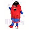 Blue and Red Car Wash Cleaning Brush with Black Hat Mascot Costume