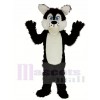 Long Wool Big Black Wolf Mascot Costume Animal