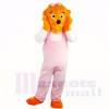 Girl Funny Lion with Pink Jumpsuits Mascot Costumes Cartoon