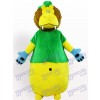 Yellow Lion In Green Clothes Animal Mascot Costume