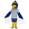 Cute Blue Falcon with White T-shirt Mascot Costume College