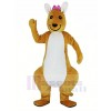 Pink Bowknot Kangaroo Mascot Costume Animal