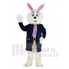 Easter Blue Bunny Rabbit in Blue Suit Mascot Costume