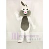 White and Grey Easter Bunny Rabbit Mascot Costume Cartoon	