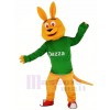 Orange Kangaroo with Long Sleeve Mascot Costume Cartoon