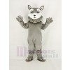 Power Gray Husky Dog Mascot Costume Cartoon