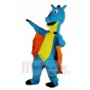 Blue Dragon with Orange Wings Mascot Costume Animal