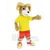 Sport Ram with Yellow T-shirt Mascot Costume