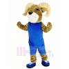 Power Sport Ram with Sportswear Mascot Costume Yellow Stripe