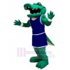 Power Alligator with Navy Blue Uniform Mascot Costume Animal