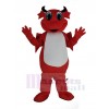 Red Dragon with White Belly Mascot Costumes Cartoon