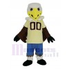 College Eagle with Yellow Jersey Mascot Costume