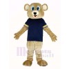 Brown Bear with Black T-Shirt Mascot Costume