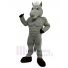 Power Horse Gray Body with White Hair Mascot Costume Cartoon