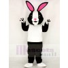 Black and White Bunny Rabbit with Pink Ears Mascot Costume School