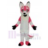 Pink Fox with Long Tail Mascot Costume