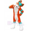 Orange and Blue Husky Dog Fursuit Mascot Costume Cartoon
