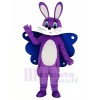 Butterfly Easter Purple Bunny Mascot Costume Cartoon	