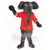 Grey Elephant with Red T-shirt Mascot Costume