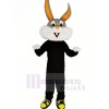 Gray and White Rabbit with Black Coat Mascot Costume