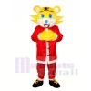 Yellow face Christmas Tiger Mascot Adult Costume Free Shipping 