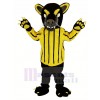 Black Panther in Yellow Striped Clothes Mascot Costume Animal