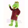 Green Crocodile with Hat Mascot Costume Animal
