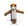 Furry Hamster with Orange Hat Mascot Costumes Cartoon