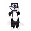 White and Black Sad Cat Mascot Costumes Cartoon	