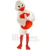 Furry White and Orange Duck Mascot Costumes Cartoon