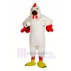 Strong White Chicken Mascot Costumes Cartoon