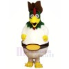 White Furry Rooster Mascot Costumes Cartoon