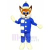 Brown Fox with Blue Suit Mascot Costumes Cartoon	