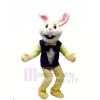 Yellow Bunny with Black Vest Mascot Costumes Cartoon	