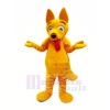 Yellow Dog with Long Tongue Mascot Costumes Cartoon
