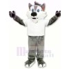 College Wolf with White T-shirt Mascot Costumes Cartoon