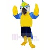 Yellow Parrot with Blue Eyebrows Mascot Costumes Cartoon