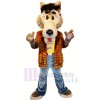 Cool Wolf with Jacket Mascot Costumes Cartoon