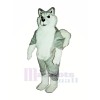 White and Grey Wolf Mascot Costumes Cartoon	