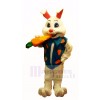 Easter Bunny Rabbit with Carrot Mascot Costume Cartoon