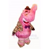 Pink Male Elephant Mascot Costume Cartoon