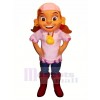 Nice Pirate with Pink Hat Mascot Costume Cartoon	
