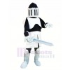 Cool Black and Silver Knight Mascot Costume People