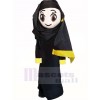 Cute Arab Girl in Black Dress Mascot Costume