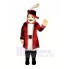 Cavalier with Red Clothes Mascot Costume People	
