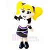 Cheerleader with Yellow Hair Mascot Costume People
