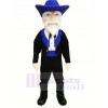 Colonel with Blue Hat Mascot Costume People