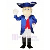 Friendly Patriot with Blue Coat Mascot Costume People